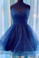 Blue tulle short prom dress blue tulle homecoming dress
