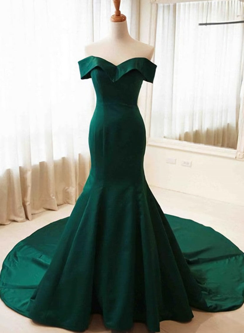 Charming Sweetheart Long Mermaid Gown, Green Party Dress