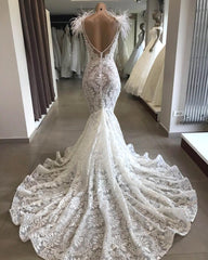 Long Mermaid Sweetheart Beading Appliques Lace Wedding Dress