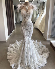 Long Mermaid Sweetheart Beading Appliques Lace Wedding Dress